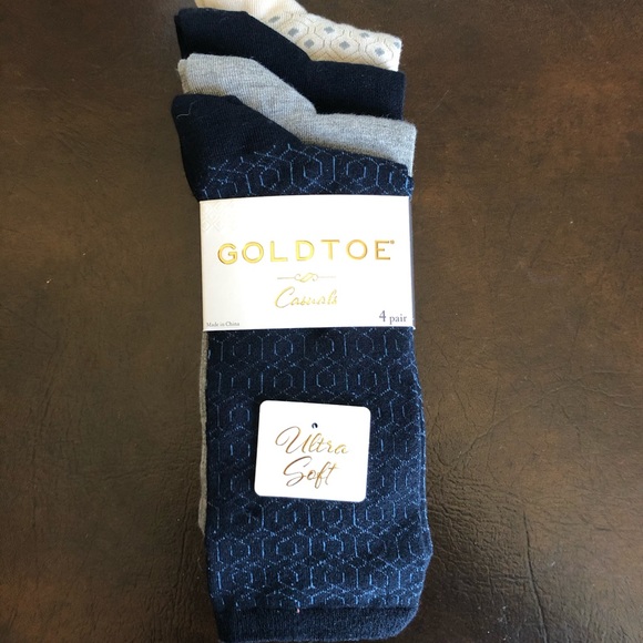 NWT Pack of 4 Gold Toe Geometric Repeat Socks Soft - Picture 2 of 4